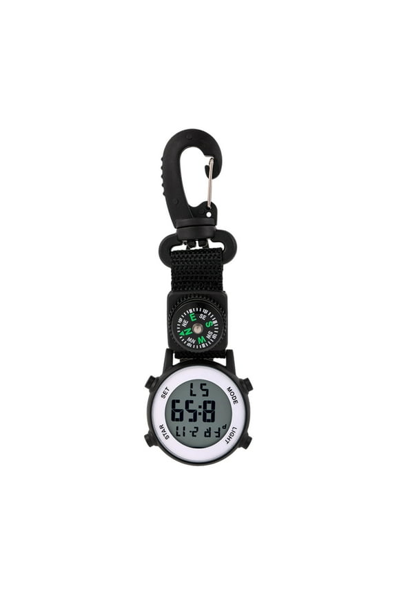 Functional Outdoor Digital Clip Watch with Fob for Hiking and Adventure Timekeeping