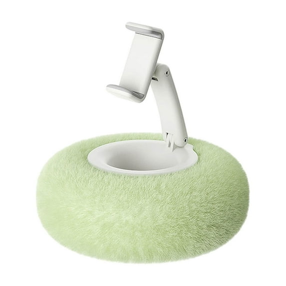 erfcxs Fuzzy Phone Holder With Snack Bowl Adjustable 360° Rotating Stand Fit 4'' 13'' Phone/Tablet/ Holder Stand For Bed With Soft Plus Fabric Reading