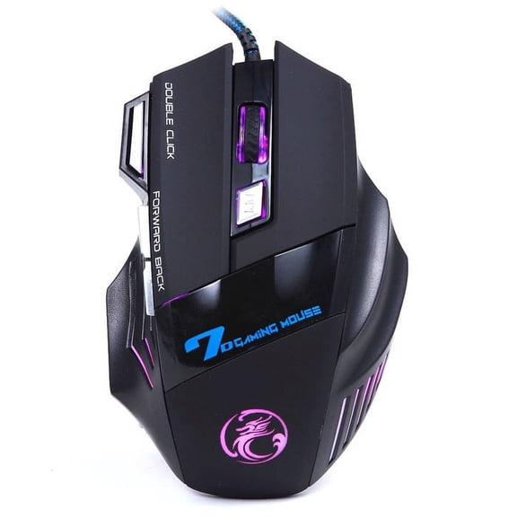 erfcxs Gaming 3200DPI LED Optical 7D USB Wired Ergonomic Design Adjustable Sensitivity Programmable Buttons - Grip High Precision Speed for PC Laptop Desktop Computers