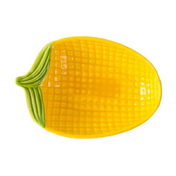 erfcxs Handpainted Ceramic Corn Cob Dishes Family Sized Plates Microwave Dishwasher Shape