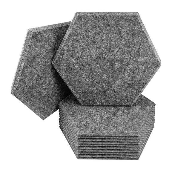 erfcxs Hexagon Acoustic Panels Soundproof Wall Stickers Self- Polyester Fiber Noise Reduction Tiles For Home