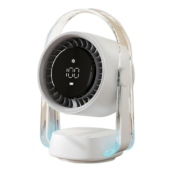 erfcxs High-Performance Rechargeable Desk Fan with Digital Display and Adjustable Airflow for Personal Anywhere