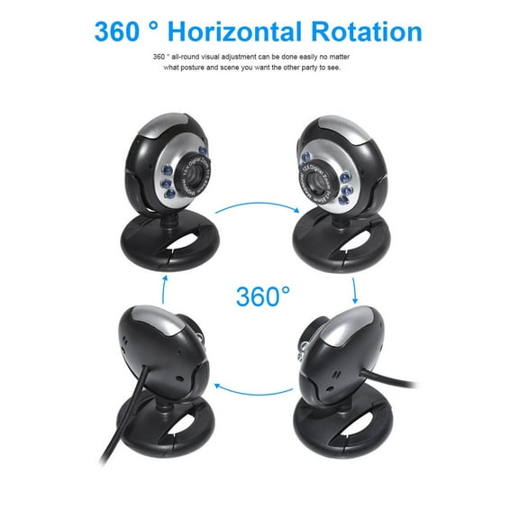 erfcxs High-definition Video Webcam Webcam USB 2.0 Digital Camera With Built-in Sound Microphone For Laptop Computer-with Light Bulb