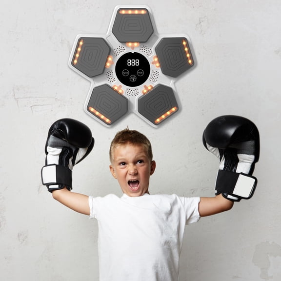 erfcxs Interactive Kids Home Boxing Trainer with Smart Musical Punching Bag and Wall for Fitness
