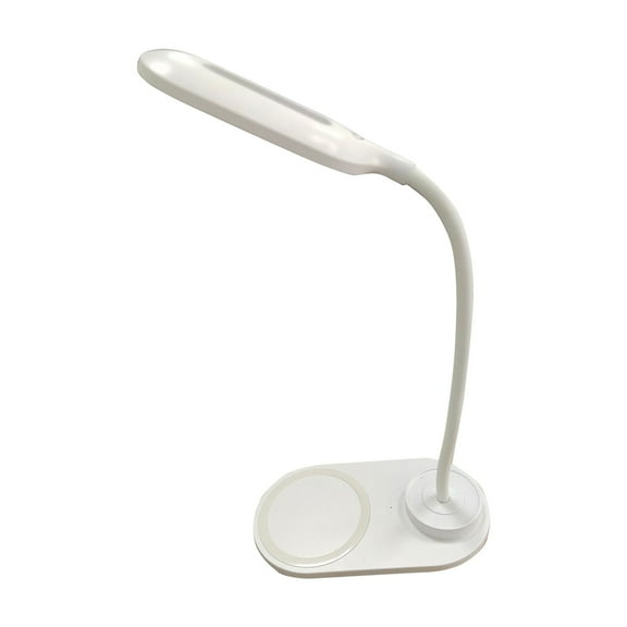 erfcxs LED Desk Lamp With Wireless Charger Flexible Bedside Table Lamp With 3 Lighting Modes Eye Protective Reading Lamp For Home Control TYPE C Charging Port (White)