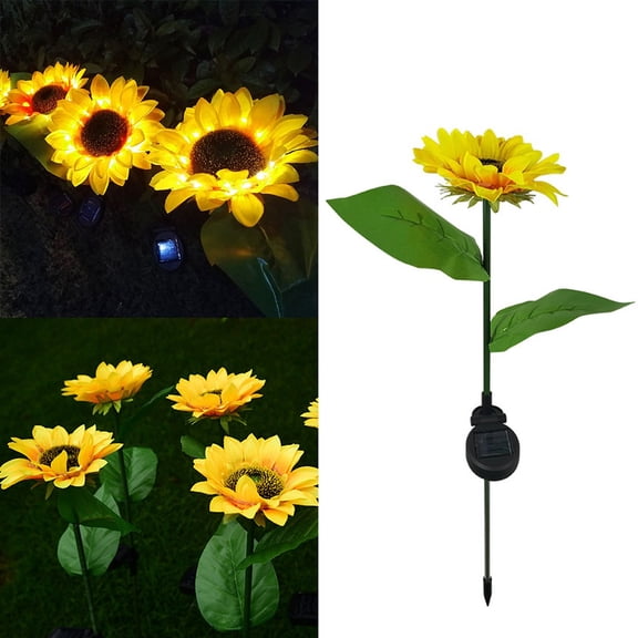 erfcxs LED Outdoor Solar Lights Sumflower Solar Garden Yard Lawn Landscape Lamp 2 PC