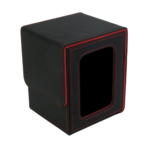 erfcxs Leather Trading Card Holder With Clear Window For The Gathering Storage And Organization Craft Stationery Accessories