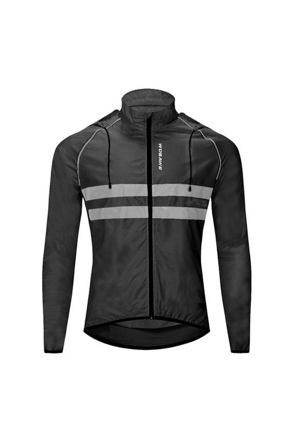 Lightweight Packable Hooded Cycling Jacket for Running Biking All Weather Windbreaker Coat