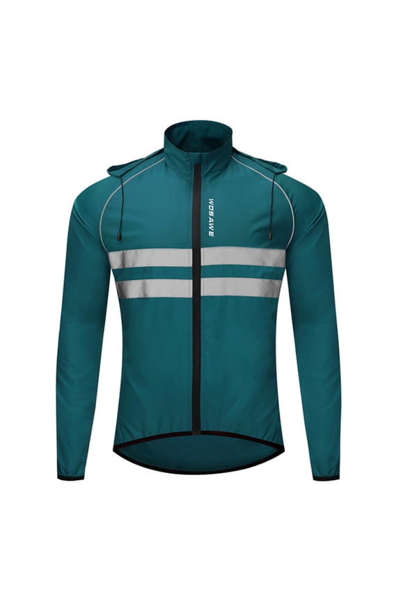 Lightweight Packable Hooded Cycling Jacket for Running Biking All Weather Windbreaker Coat