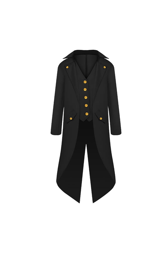 Medieval Gothic Tailcoat Jacket for Kids Boys Jacket Cosplay Long Coat Costume