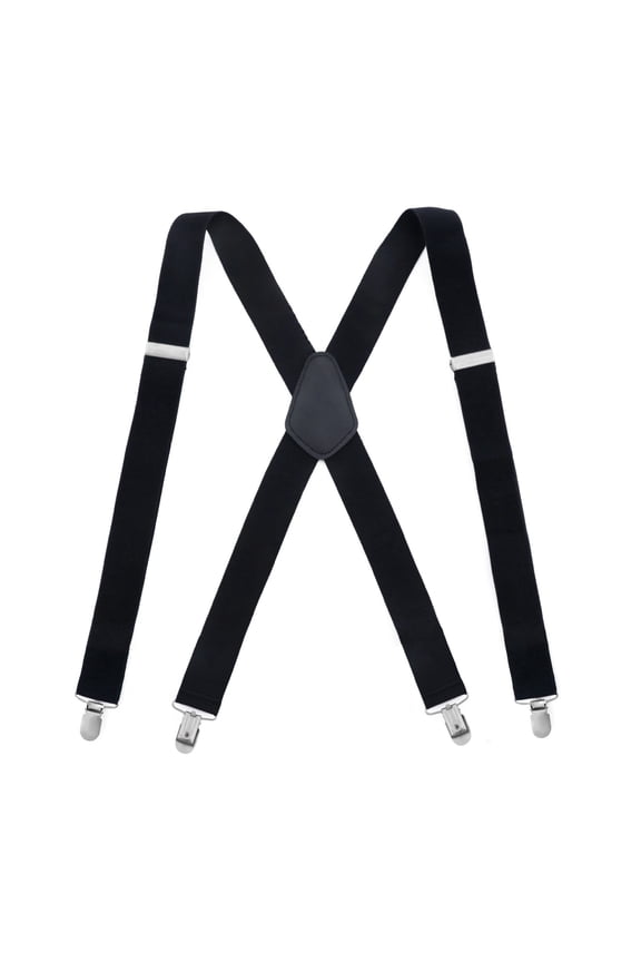 Men's X-Shape Suspenders Elastic Braces for Formal Wear and Business Attire with Secure Metal Clips