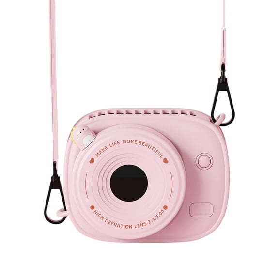 erfcxs Mini Rechargeable USB Desk Fan with LED Display and Cute Camera Design Portable Personal Fan for Travel Home Use