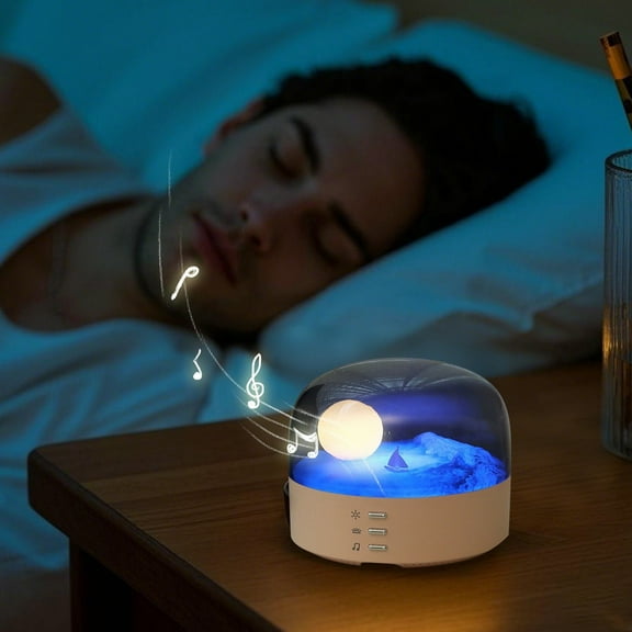 erfcxs Moon Lamp Speaker with LED Night Light and 16 Color Changing Ambient Lighting for Home