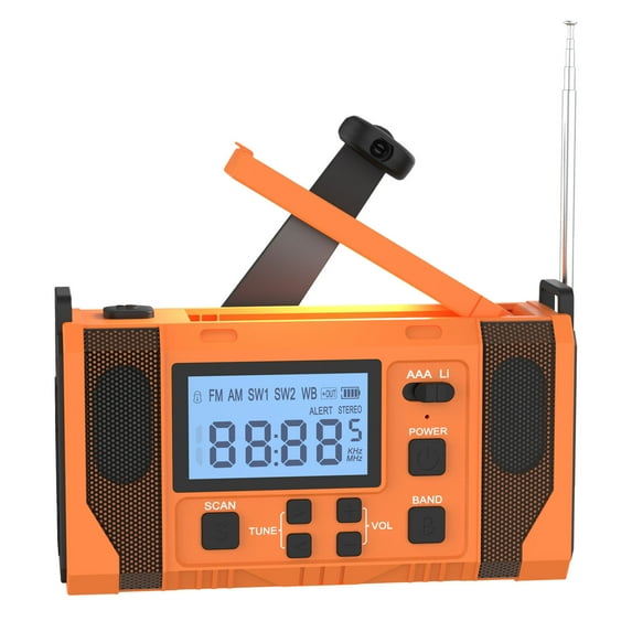 erfcxs Multifunctional Solar & Hand Crank Emergency With 10000mAh Power ...