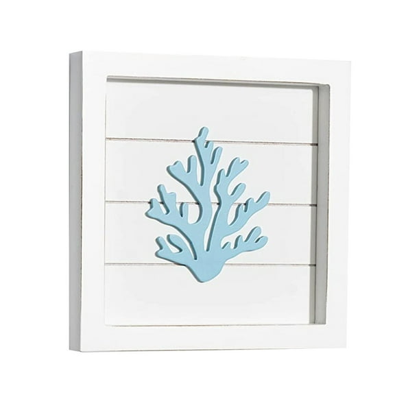 erfcxs Ocean Theme Coastal 3D Wall Art Desktop Ornament Featuring Real Sand And Coral Seashell Beach For Home