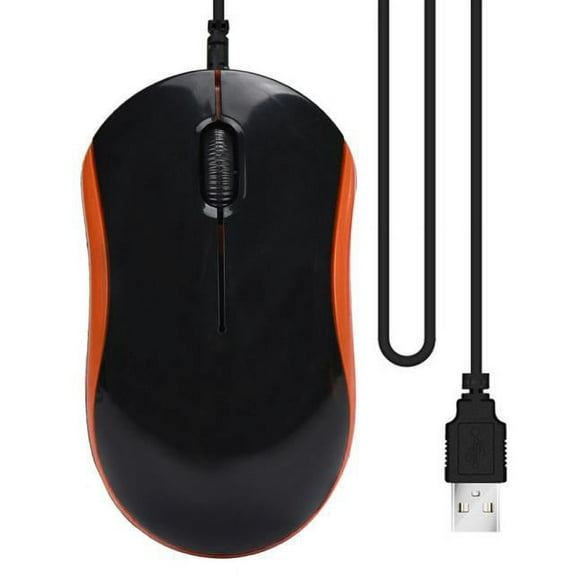 erfcxs Optical Wired Mouse - USB Computer Mouse Wired Mouse with Attached USB Cord for Laptops Notebooks- Black