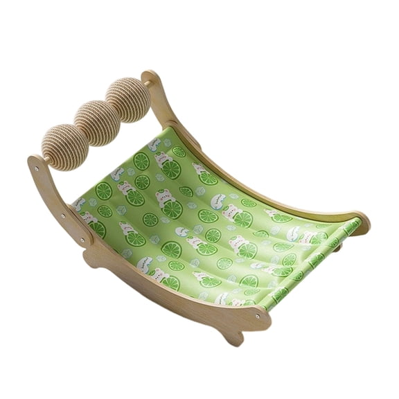 erfcxs Elevated Wooden Pet Lounger with Pad Summer Hanging Cradle Bed for Indoor and Outdoor Cat Dog Comfort