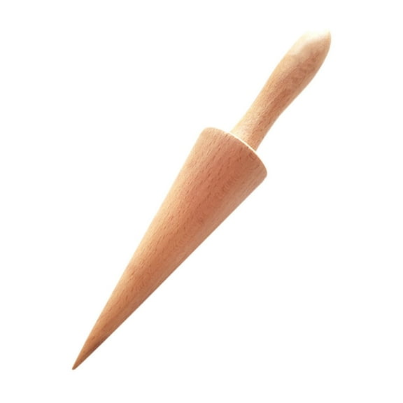 erfcxs Pizzelle Roller/Krumkake Cone/Ice Cream Cone Mold, 9.45 Inches Strong and Smooth - Beechwood