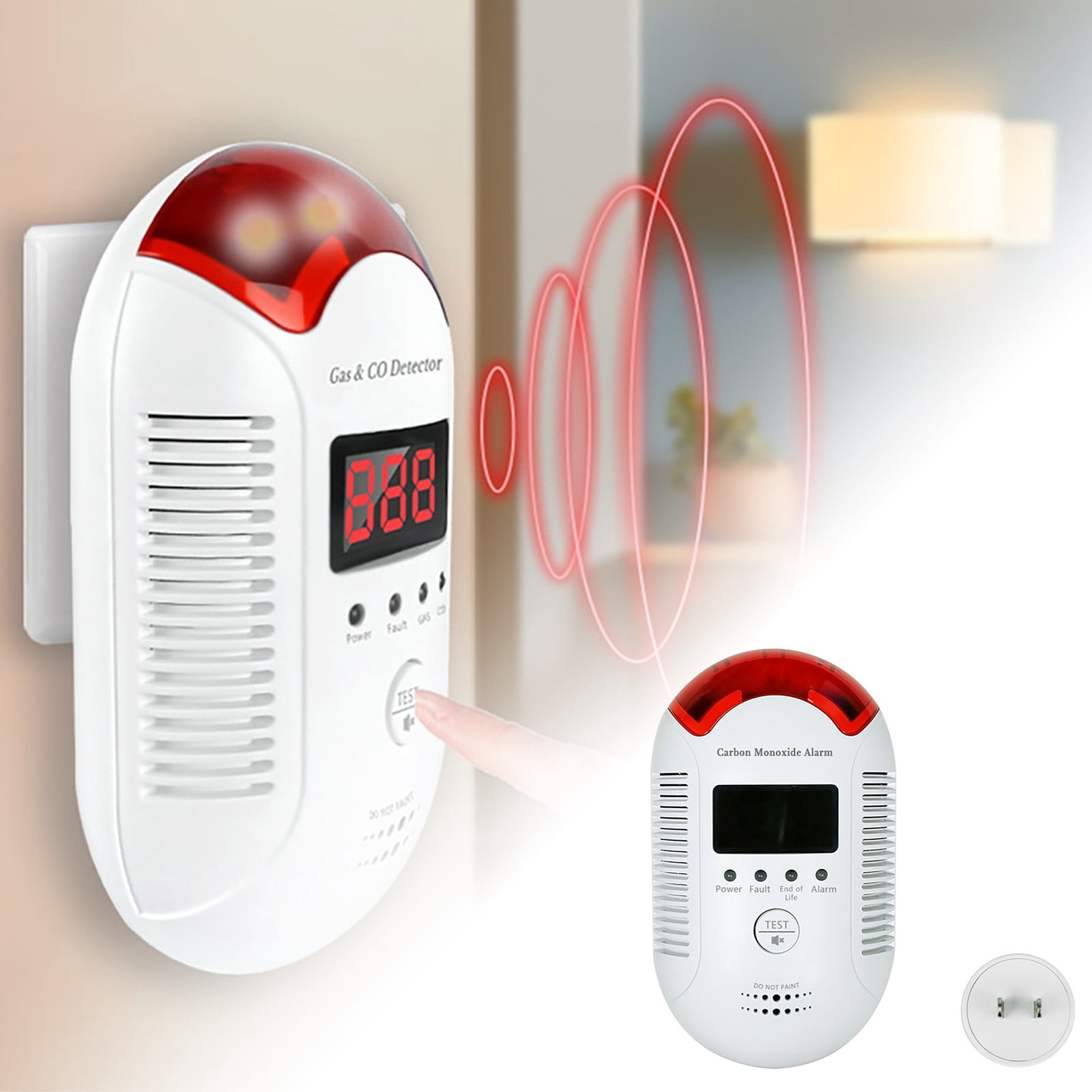 erfcxs Portable Alarm For Home And Fire Device With Mute Button And LED ...