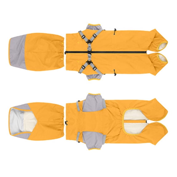 erfcxs Raincoat Jacket With Detachable Hood And Elastic Adjustable Buckles Lightweight And 4 Legs Rain Jacket With Breathable Mesh And Leash Hole