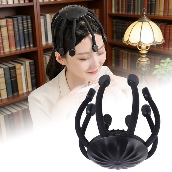 erfcxs Rechargeable Scalp Massager For Head And Neck Relaxation With Multiple Vibration Modes Portable Handheld Stress Device