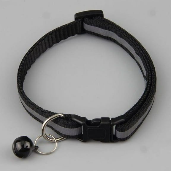erfcxs Reflective Hook and Loop Adjustable No Buckle Pet Collar for Enhanced Night Visibility Dog Cat Strap