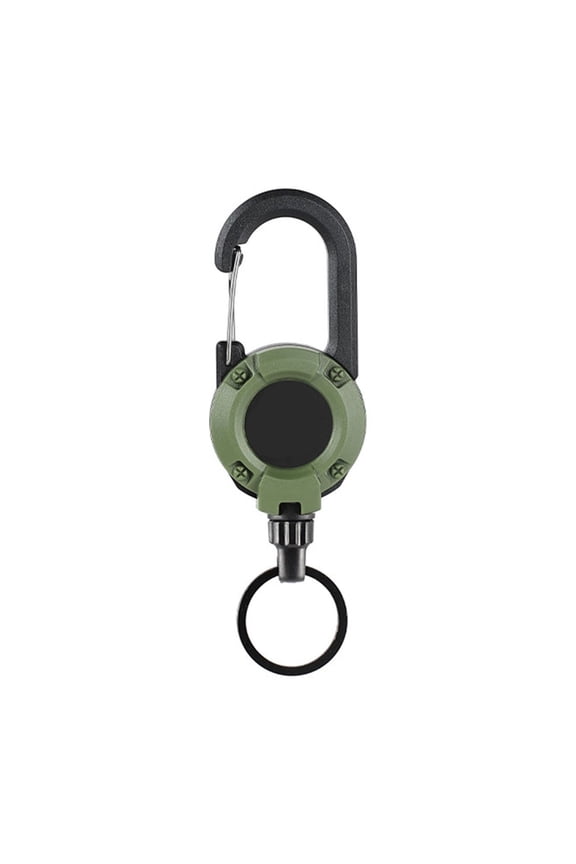 Retractable Keychain with Heavy Duty Steel and Secure Carabiner Clip for Outdoor Camping Gear and