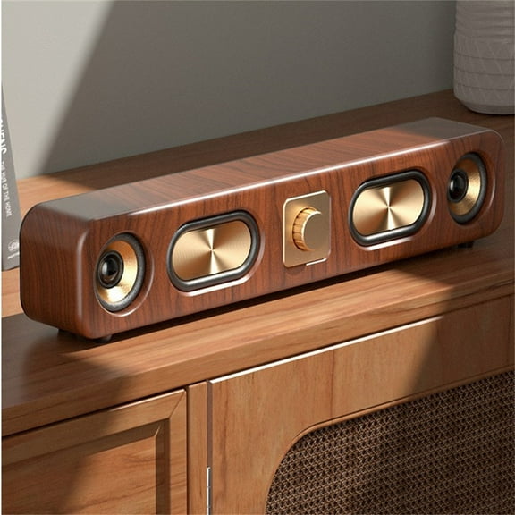 erfcxs Retro Wood Grain Speaker With A Sound And Portable Wireless Audio It Is The Complement To Any Room Decoration.