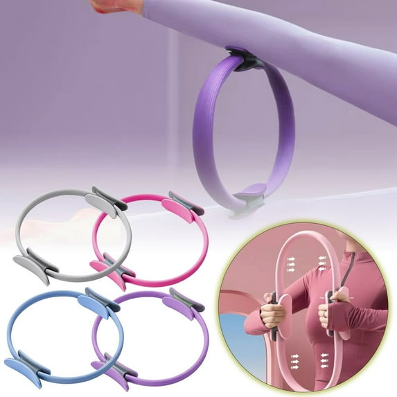 erfcxs Ring Fitness 15" Yoga Rings With Padded Handles For Toning Arms Thighs/Legs & Core