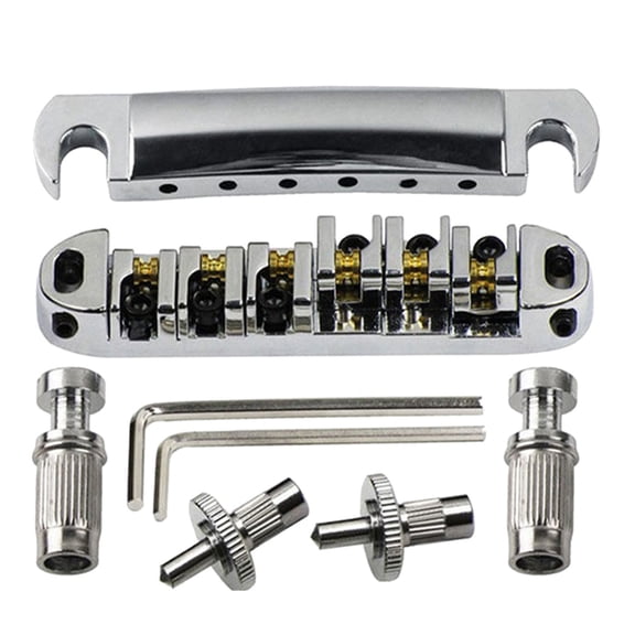 erfcxs Saddle Bridge Guitar Step Bridge String Instruments Roller Sattle Bridge Guitar Replacement Includes 2 Wrenches For Beginners Women Men Musicians