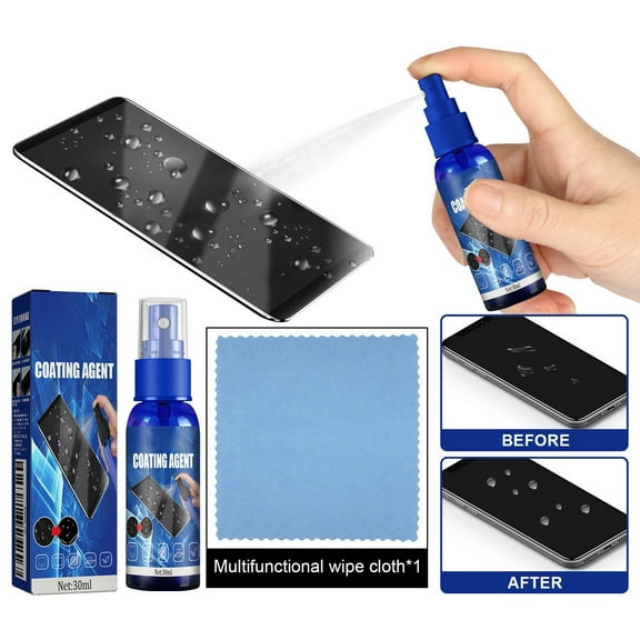 erfcxs Screen Coating Agent 30ml Mobile Phone Screen Cleaner Scratch And Fingerprint Glass Hydrophobic And Oleophobic Coating Liquid With Glasses Cloth