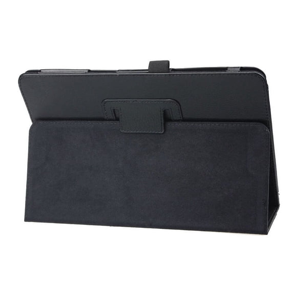 erfcxs Slim Leather Case for Samsung Galaxy Tab A 9.7 Inch (SM-T550 T555 P550 P555), Multi-Angle Stand Full-Protective Tablet Cover Book Case (Black)