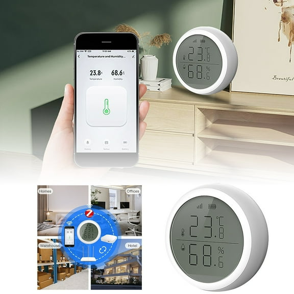 erfcxs Smart Home Indoor Temperature And Humidity Sensor Wireless Device HS03 Battery Powered For Real And Alerts