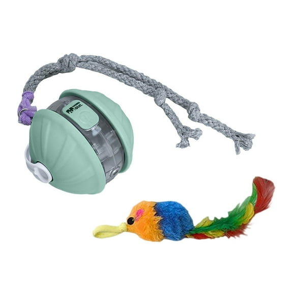 erfcxs Smart Interactive Automatic Rolling Pet Toy with Teasing Tail Motion Activated Rechargeable for Cats and Dogs