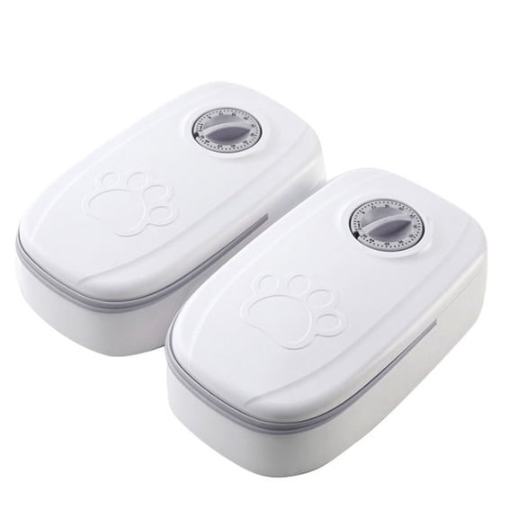 erfcxs Smart Pet Feeder Bowl Automatic Meal Ration Dispenser for Fresh Dry and Wet Dog Cat Food 2PCS