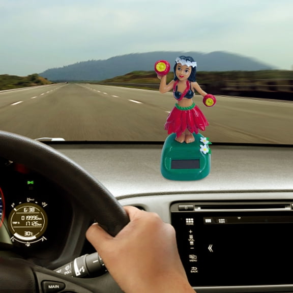 erfcxs Solar Powered Dancing Figure Car Decorative Statue with Moving Head Motion