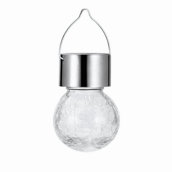 erfcxs Solar Powered Outdoor Glass Hanging LED Sphere Light for Garden Patio and Yard Decorative