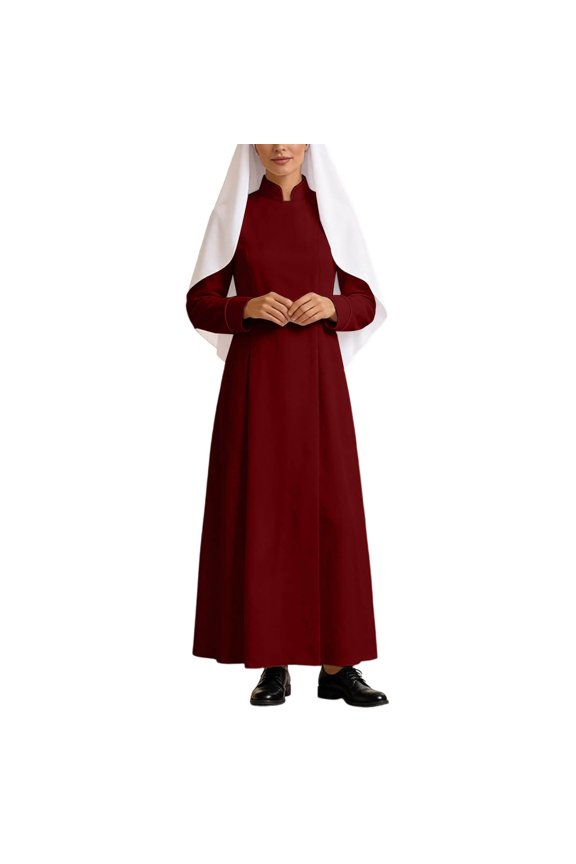 Solid Color Long Sleeved Elegant Style Robe Suitable for Cosplay Performance Attire Robe