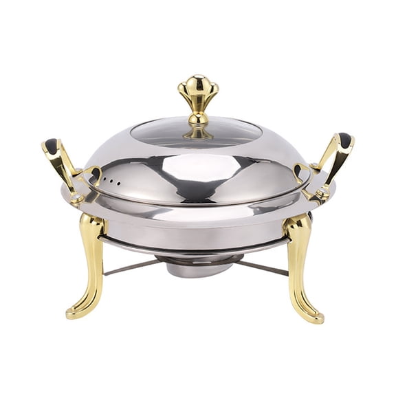 erfcxs Stainless Steel Round Chafing Dish Buffet Warmer With Lid And Fuel Holder For Catering Events Kitchen Party Dining
