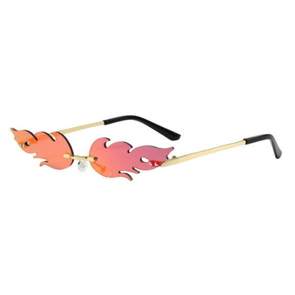 erfcxs Sunglasses For And Retro Narrow Flame Shaped Frameless Flame Sunglasses Party Red Glasses
