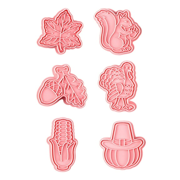 erfcxs Thanksgiving Cookie Cutter Set 6 Pcs Cookie Cutters Mold For Making Corn Maple Leaves Turkey Pie Mold 3D Mini Fondant Cookie Stampers For DIY Cake Baking Decoration Supplies Favors