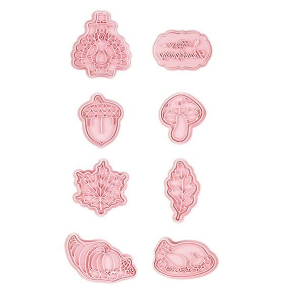 erfcxs Thanksgiving Cookie Cutter Set 8 Pcs Cookie Cutters Mold For Making Corn Maple Leaves Turkey Pie Mold 3D Mini Fondant Cookie Stampers For DIY Cake Baking Decoration Supplies Favors