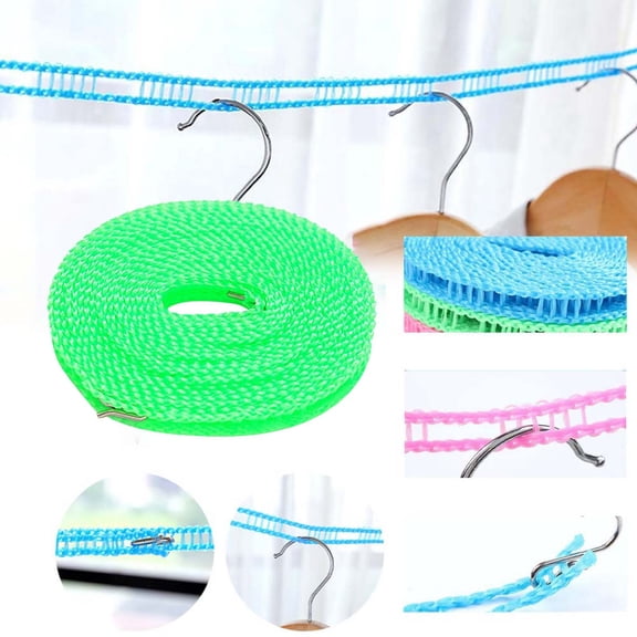 erfcxs Thickened Clothesline Indoor And Outdoor Punch With Fixed Buckle Windproof And Non Clothesline Can Hang Quilts 8m Long