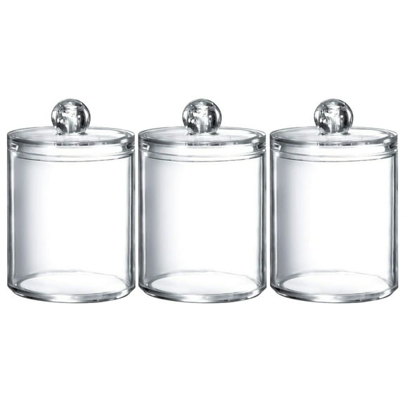 erfcxs Transparent Cotton Storage Box Round Cotton Storage Box Acrylic Dust Proof Cotton Ball Finishing Box Cylinder