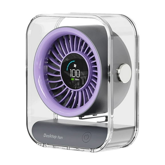 erfcxs Transparent Small Fan LED Digital Display Home Bedroom Air Circulation Fan USB Long Life Desktop Fan Silent Design Cool And No Noise A Must Have Summer Good!