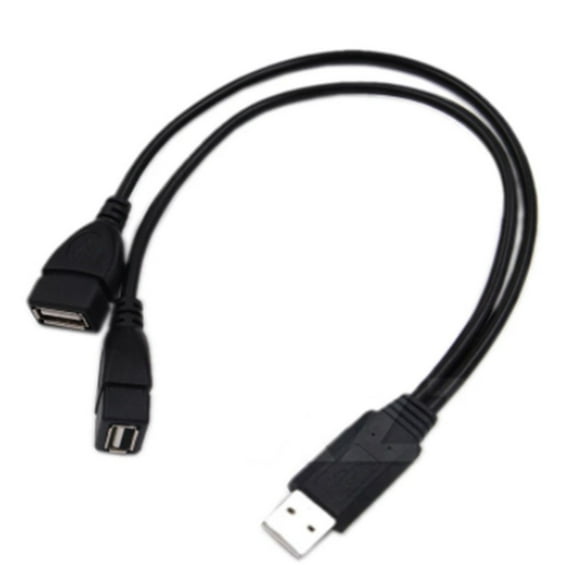erfcxs USB One Minute 2in1 Male Two Female Data Cable Two In One Double Head Female Charging USB Expansion