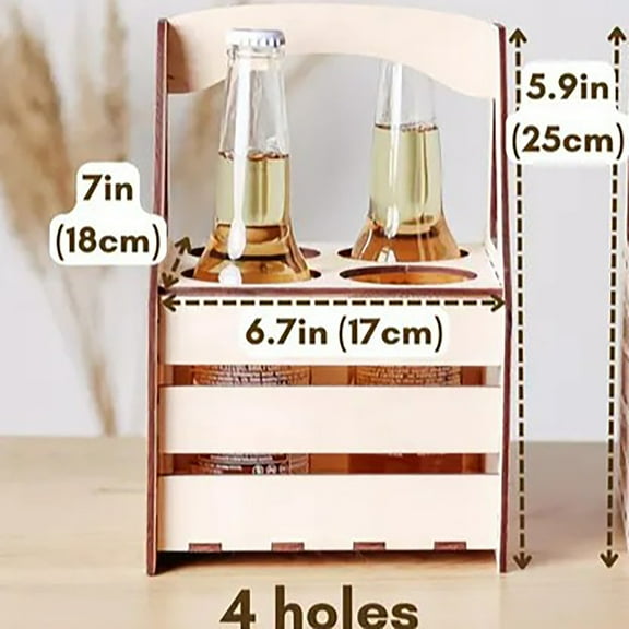 erfcxs Wooden Storage Shelf Handheld Bottle Rack For