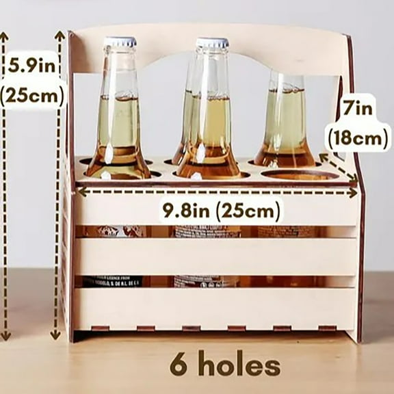 erfcxs Wooden Storage Shelf Handheld Bottle Rack For