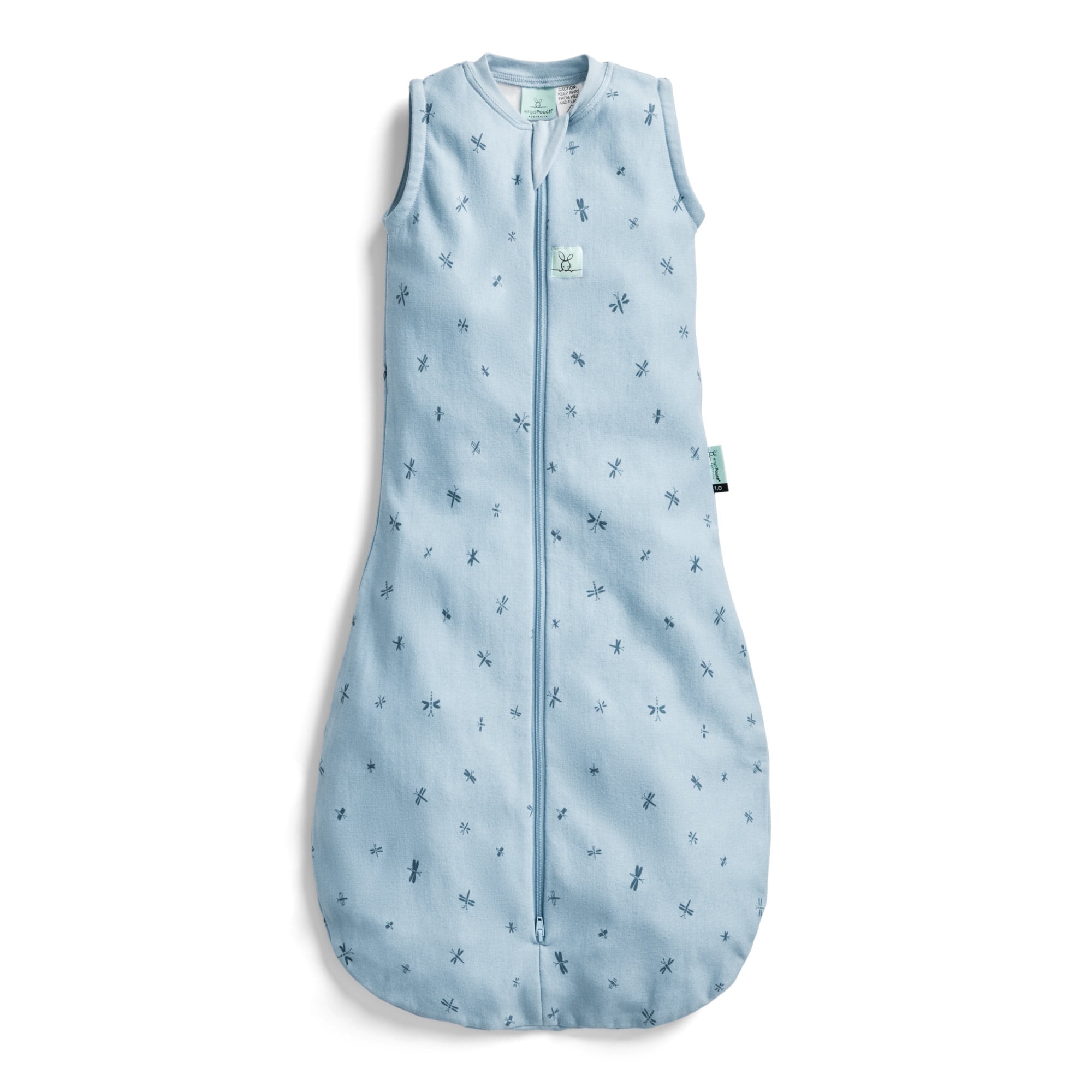 ergoPouch 0.2 Tog Jersey Sleeping Bag - Organic Cotton Baby Sleeping Bag, Made of Soft & Breathable Material for Peaceful Night's Sleep – Baby Wearable Blanket (Dragonflies, 8-24 months)