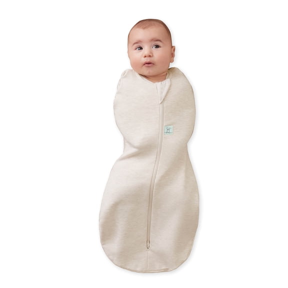 ergoPouch Cocoon Swaddle to Sleep Sack, Organic Cotton, 6-12 Months (18-22lbs), 0.2 TOG, Warm Temps, Oatmeal Marle